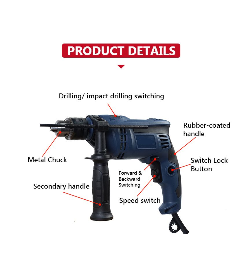 110V 220V 710W Corded Impact Drill