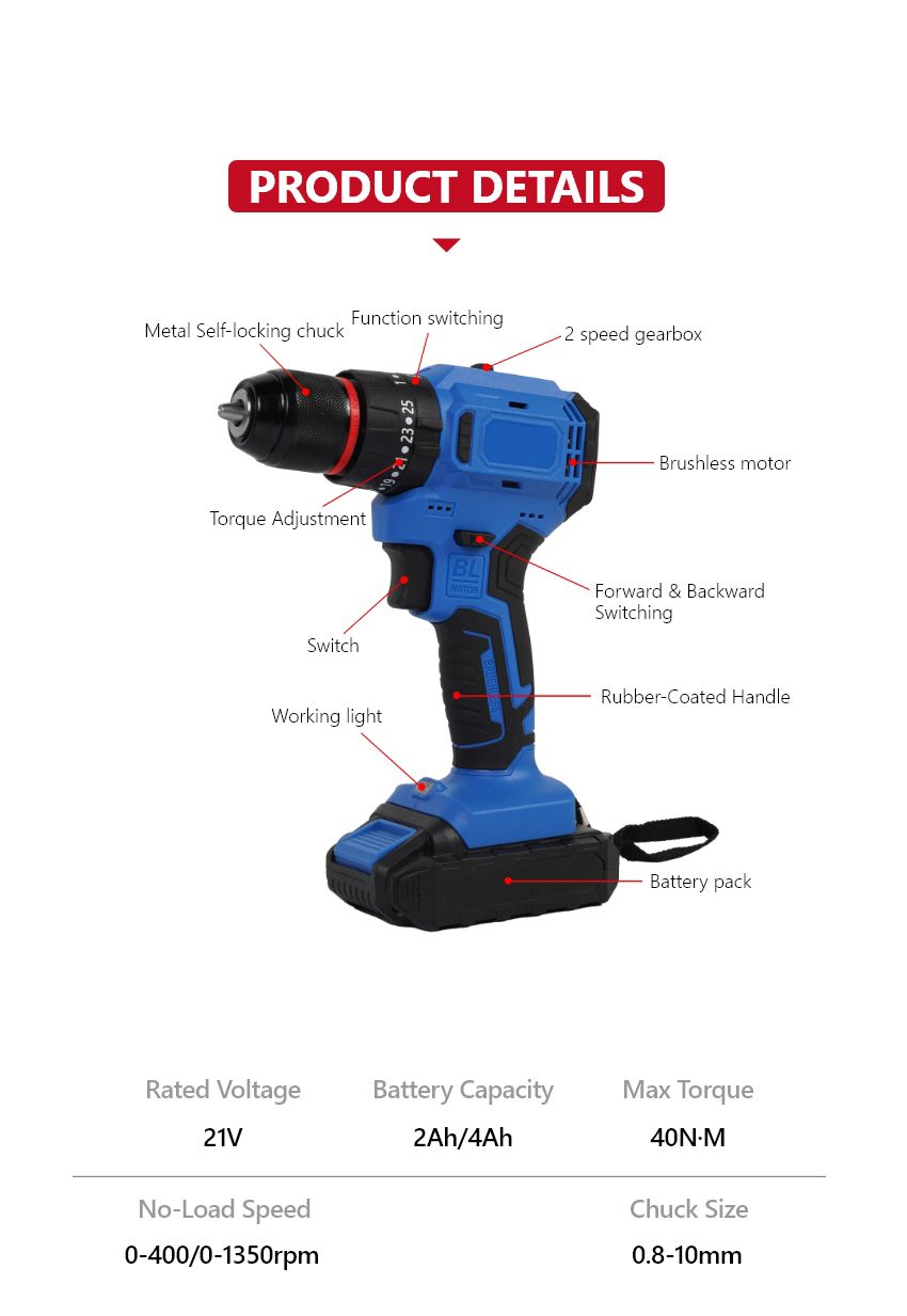 21V 40N·m Cordless Impact Drill 21V 40N·m Cordless Impact Drill