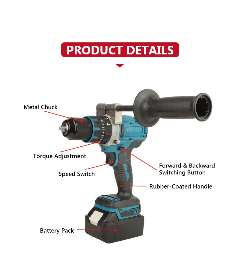 21V 52N·m Cordless Impact Drill P10146 21V 52N·m Cordless Impact Drill P10146