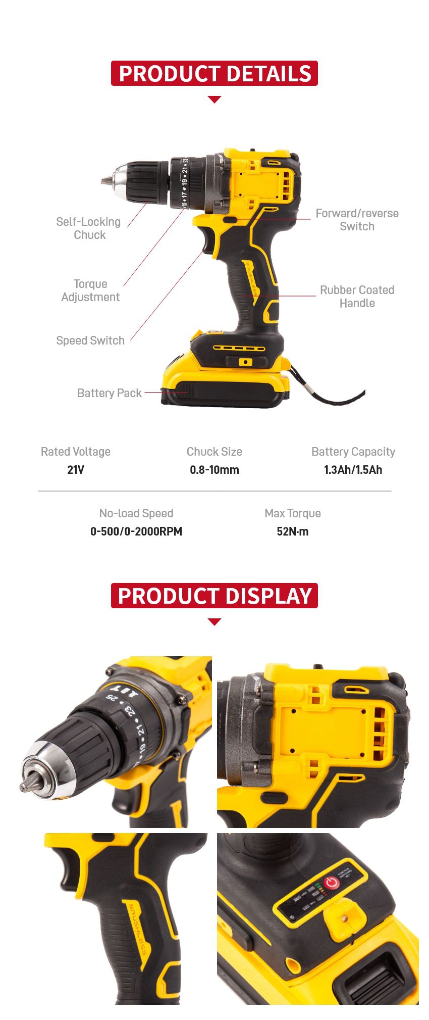 21V 52N·m Cordless Impact Drill P10152 21V 52N·m Cordless Impact Drill P10152