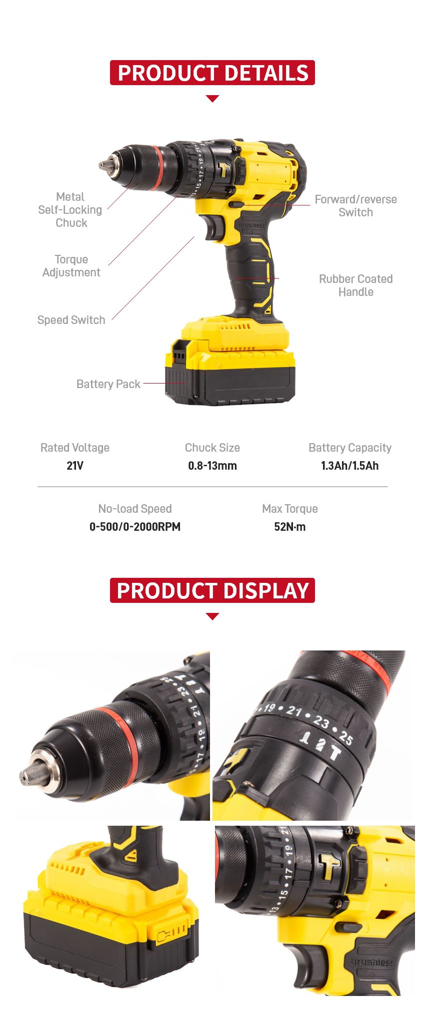 21V 52N·m Cordless Impact Drill P10157 21V 52N·m Cordless Impact Drill P10157