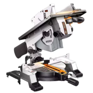 10-Inch Dual-Purpose Compound Miter Saw with Laser Guide and Sliding Table for Wood and Aluminum Cutting 110V 220V