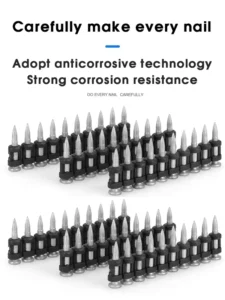 1000pcs box Industrial Grade Gas Concrete Nail Gun Double Shank Smooth Steel Around 6 mm
