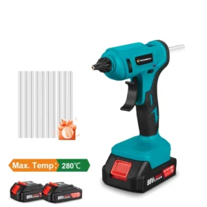 100W Cordless Electric Hot Melt Glue Gun 10pcs 11mm Glue Stick Anti-scald Nozzle Rechargeable DIY Repair Tool for Battery