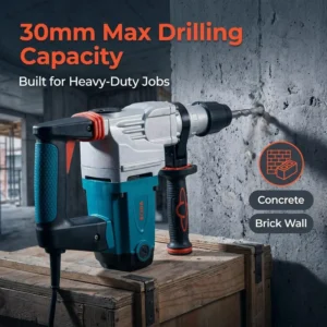 1050W 30mm Industrial Electric Rotary Hammer Drill 220V High Power Copper Motor Concrete Chisel Power Tool for Construction