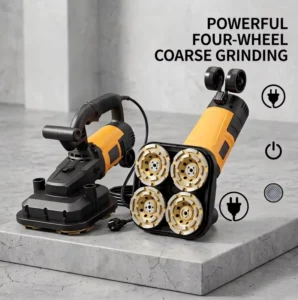 110V/220V Concrete Floor / Wall Grinder Machine with Dust Vacuum Four-wheel Handheld With CE Certification