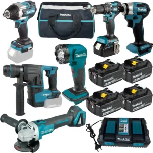 12 piece Brushless Lithium Battery Tool Set with Electric Drill Hammer Drill Angle Grinder Wrench LED BL1850B Batteries