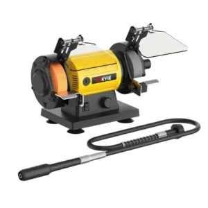 120W Electric DIY Bench Grinder Power Grinding Tool with Dust Management 9mm Wheel Thickness 1 Year Warranty