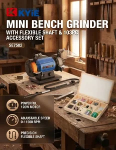 120W Variable Speed Mini Bench Grinder with Flexible Shaft and 103pcs Accessories CE GS