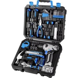 12V Lithium-Ion Cordless Drill Set with Electric Hammer Screwdrivers & Wrenches 126-Piece Home Tool Kit for Women