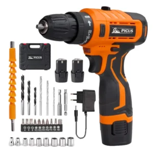 12V Portable Power Drill Kit Li ion Battery Electric Cordless Hand Drill with Accessories Plastic Box