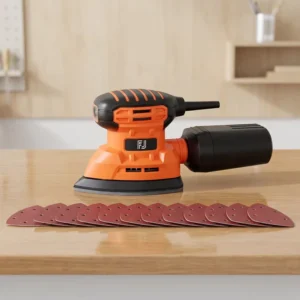 130W Corded Mouse Detail Sander with Dust Collection and Soft Grip Handle for DIY Furniture Refinishing