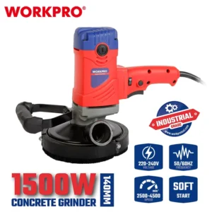 1500W Electric Angle Grinder Hand Held Concrete Grinder for Floor Surface 220V Rated Voltage