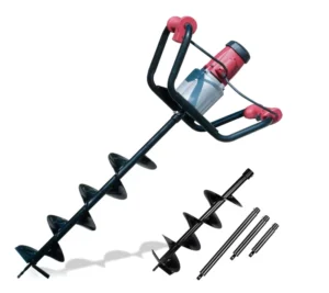 1500W Electric Post Hole Digger Earth Auger Hole Digger Auger Digging Tools with 6″ Digging and Extension Rods