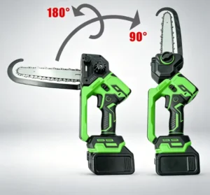 180° Pivoting 8 Inch Brushless Cordless Chainsaw Handheld Pruning Saw for Garden Tree Trimming