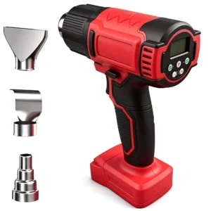 18V Battery Hot Air Gun 60 540℃ Adjustable Cordless Heat Gun with 3 Nozzle LCD Display Power Tools
