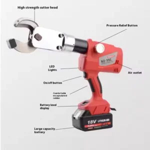 18V Heavy Duty Electric Hydraulic Cable Cutter Kit Cordless Battery Powered for Cutting Cu/Al Armored DIY