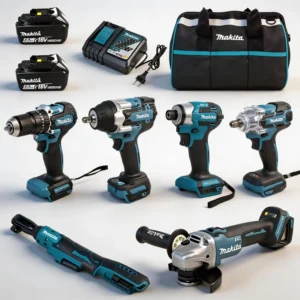 18V Wireless 10Pc with 5.0Ah Batteries Applied to Combination Tools Set Suitable Construction Woodworking Kit Combo Set