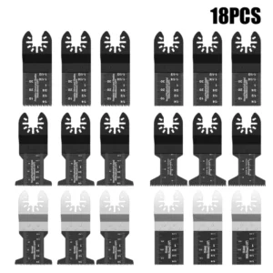 18pcs Oscillating Multi Tool Saw Blade HCS Cutting Disc Multifunction Tools Blades Woodworking Renovator Electrical Power Tools