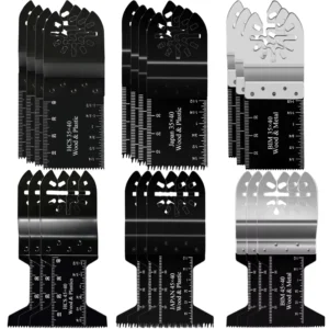 20 Pack MIX Oscillating Multi Tools Saw Blade Set for Wood Plastic Metal With Plastic Box