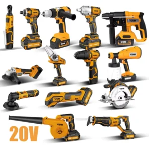 20V 18V 21V Brushless Cordless Power Tools Kit Industrial Grade Drill Heavy Duty Tool Set Battery Accessories