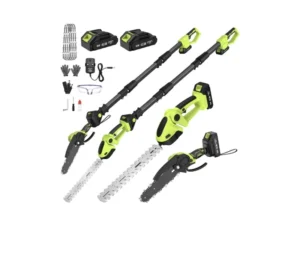 20V Lithium Battery Powered 2 in 1 Electric Chainsaw 6in Guide Bar 600W Long Pole Telescopic Detachable Aluminum Alloy Rod