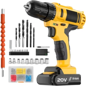 20V Mini Cordless Drill Set Keyless Electric Screwdriver DIY Tool Variable Speed Brushed Motor Battery Powered Local US