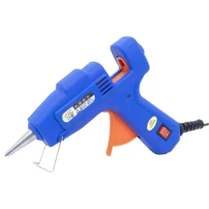 20W Mini Electric Hot Melt Glue Gun Single Temperature Anti-Drip Nozzle Plastic Body Powered for Industrial DIY Handmade Work