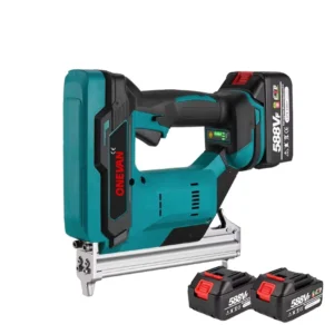 21V Battery 2Gear Cordless Nail Gun Industrial 18V Power Tool for DIY Woodworking Includes 1 Set Brad Nails Steel
