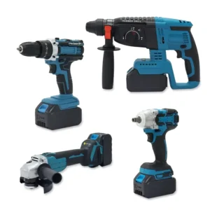 21V Cordless Rechargeable Lithium Battery Professional Angle Grinder Impact Wrench Drill Kit Electric Power Tool Set