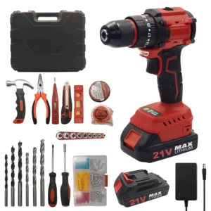 21V Lithium-Ion Cordless Drill Multi-Functional Reinforced Pistol-Grip Drill 3-in-1 DIY Home Renovation