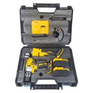 21V Portable Electric Cordless Brushless Drill Angle Grinder Set Chrome Vanadium Steel Tool Box Lithium Battery Home Industry