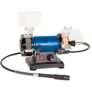 230V 120W Variable Speed Bench Grinder with 1M Flexible Shaft Precision Sharpening Worn Blades Drill Bits Metal Tools