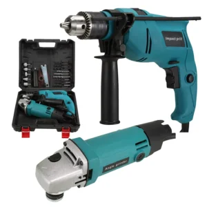 2PCS 110 220V Power Tool Set Impact Drill Electric Angle Grinder for Ceramic Tile Cutting Metal Polishing Woodworking