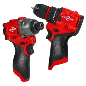2pcs Power Tool Set 3 8 Inch Impact Drill And 1 4 Inch Cordless Impact Driver Compact And Portable For Tight Spaces