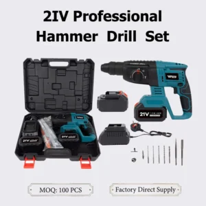 3-Mode Cordless Brushless Electric Hammer Drill 22mm Concrete Capacity Lithium-Ion Battery Power Tools OEM Manufacturer