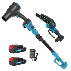 3-in-1 Industrial DIY Electric Garden Set Telescopic Extendable Rechargeable Battery Powered Cordless Pole Chainsaw Leaf Blower