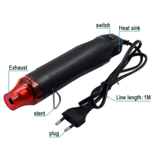 300W DIY Industrial Hot Air Gun 220V Electric for Digital Temperature Display 100-300C for Shrink Plastic PVC