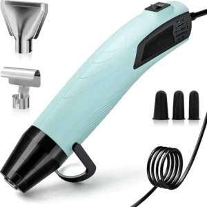 350W Dual Temp Heat Gun (482F-662F) 3 Nozzles Silicone Covers 4.9ft Long for Bubble Removal Vinyl Shrink Wrap