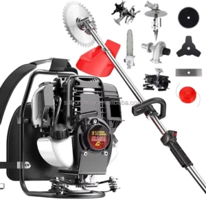 37.7cc 4 Stroke Petrol Power Industrial Grade Brush Cutter Portable Side Hanging Grass Clearing Saw Trimmer for Home Use