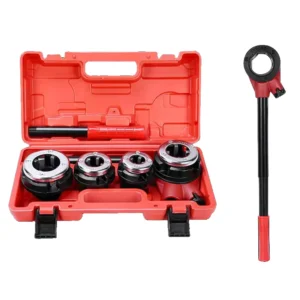 4 or 6 Sizes of Dies Portable Manual Ratchet Threader Kit