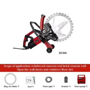 400mm Concrete Ring Saw Electric Concrete Saw Wall Cutting Machine 220V High Power Ring Saw