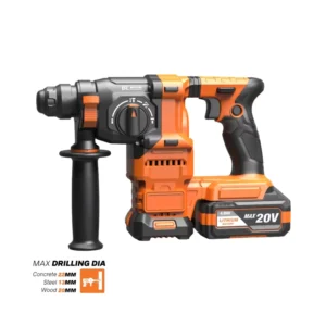 511601 Professional 20V Brushless Heavy Duty Cordless Rotary Hammer Drill Kit for Concrete Steel and Wood Drilling