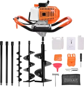 52CC Earth Auger Post Hole Digger Multi-purpose Earth Auger Drill Gas Powered Auger With 200mm Earth Drill Bits