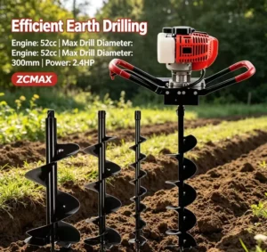 52cc 3HP Gasoline Earth Auger High Torque Post Hole Digger With Multiple Drill Bits for Garden Planting and Fence Installation