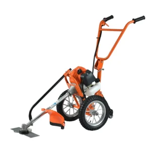 52cc Big Power Trimmer Hand Push Brush Cutter with Two Wheel