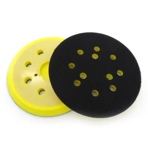 5Inch 8 Holes 3 Bolts Hook and Loop Sanding Backing Pad Replacement Yellow Abrasive Disc Sander Backup Plate for Polishing