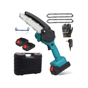 6 Inch 21V Portable Lithium Battery Cordless Chain Saw Electric Power Pruning Shears Mini Chainsaw Wireless for Courtyad Tree