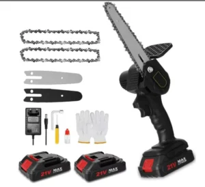 6 Inch Brushless Lithium Ion Rechargeable Electric Chainsaw Wood Home Mini Saw Outdoor Portable Logging Power Tool