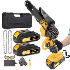 6 Inch Cordless Portable Mini Electric Chain Saw Machine Industrial Grade Battery Power for Pruning Shears Wood